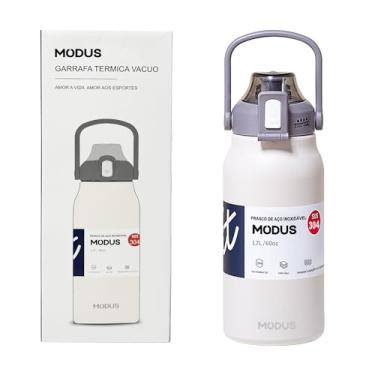 Imagem de Garrafa Térmica Isolada a Vácuo De Aço Inoxidável 316 1700ML Grande Capacidade Com Canudo (Branco)