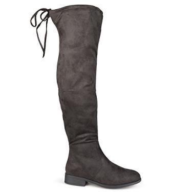 Imagem de Brinley Co Bota feminina Spur Over The Knee, Cinza, 7.5 Wide