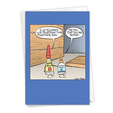 Imagem de NobleWorks - 1 cartão divertido de felicitações do dia dos pais – Cartão de humor pai de filho, filha, cartão de notas com envelope – Tempo de ligação C9227FDG