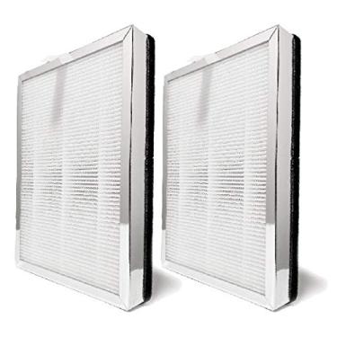 Imagem de Nispira 25 filtros de substituição de carvão ativado HEPA verdadeiro para purificador de ar MA 25 | Remove fumaça, poeira, pólen | Tamanho 24,8 cm x 17 cm x 3,5 cm | 2 pacotes