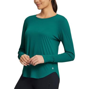 Imagem de BALEAF Camisas femininas FPS 50+ proteção UV manga longa leve secagem rápida FPS roupas de corrida para caminhadas ao ar livre, Azul-petróleo, XXG