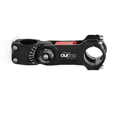 Imagem de Hastes de bicicleta ajustáveis 0-60 graus 31,8 mm 90/110 mm Riser de haste de bicicleta para guidão de bicicleta, extensor de elevação para bicicleta de estrada, mountain bike, MTB, BMX (110 mm, preto-vermelho)