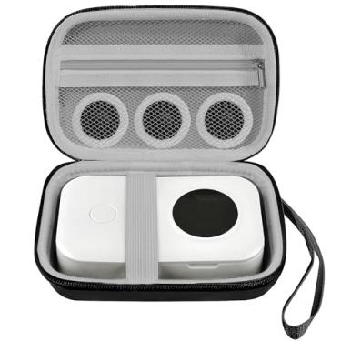 Imagem de Capa para etiquetadora compatível com o fabricante de etiquetas Phomemo D30 D35, para NIIMBOT D11 D110, para JADENS D110, capa para impressora de etiquetas fácil de armazenar e transportar, armazene facilmente sua impressora, fita, linha USB (preto e cinza)