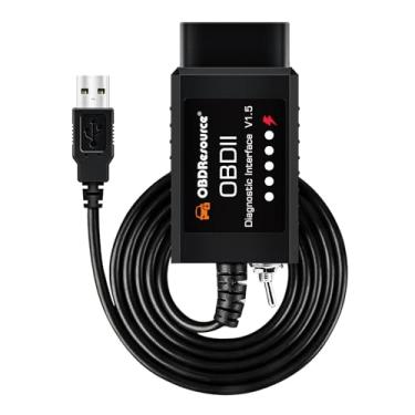 Imagem de OBDResource Adaptador ELM327 OBD2 para Windows, ELMconfig OBDII ferramenta de codificação de diagnóstico USB com interruptor MS-CAN/HS-CAN para veículos Ford F150 F250 Lincoln Mercury Series