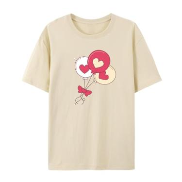 Imagem de Camiseta Love Graphics para homens e mulheres com estampa engraçada de balão para amigos amor, Caqui, M