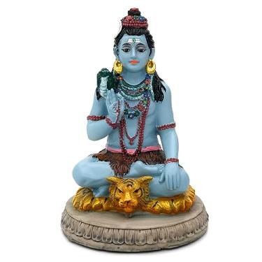 Imagem de alikiki Estátua do Senhor do Deus Hindu Shiva - 14 cm A Shiva Idol Murti Pooja Item Puja Diwali Presentes para Casamento Indiano Chá de Bebê Presentes de Abertura de Casa Altar Meditação Yoga Sala