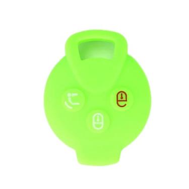 Imagem de CSHU Porta-chaves do carro capa porta-chaves porta-chaves porta-chaves, adequado para Mercedes Benz Smart City Coupe Cabrio Crossblade Fortwo Roadster K Forfour, verde