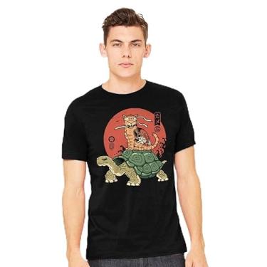 Imagem de TeeFury - Catana On Turtle - Camiseta masculina animal,, Royal, GG