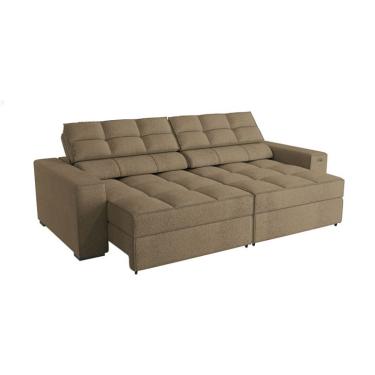 Imagem de Sofá 4 Lugares Retrátil e Reclinável Deluxe Bouclé Fendi