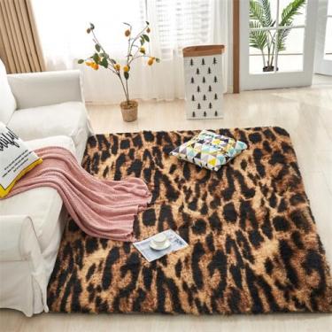 Imagem de Tapete de área fofo bonito shag tapete extra macio e desgrenhado tapetes felpudos internos para sala de estar tapete macio super macio, tigre, 60x120cm