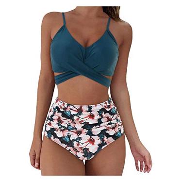 Imagem de Biquíni feminino push-up de renda frente única conjunto de duas peças sexy sólido conjunto regata feminina, 3 - verde, XG