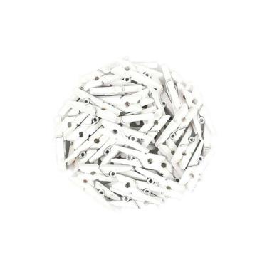 Imagem de Kit Mini Prendedor Pregador Em Madeira 2,5 Cm Branco 100 Un