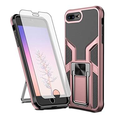 Imagem de Compatível com iPhone 7 Plus, 8 Plus, 7/8 Plus, protetor de tela de vidro temperado, suporte de anel, acessórios de celular, capa para celular iPhone 7s 7s + 7+ 8s 8+ Phones8 7p 8p feminino masculino