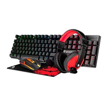 Imagem de Combo Gamer Starter LED (Teclado+Mouse+Headset+Mousepad) EG51 Evolut