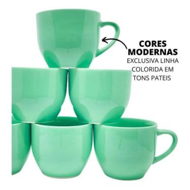 Imagem de Conjunto Xícaras Kit 6 Peças Porcelana Chicara Chá e Café 170ML - RR P