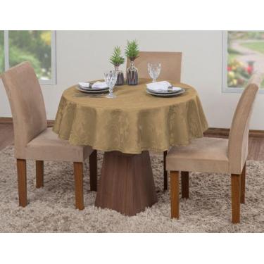 Imagem de Toalha Mesa Luxo Redonda Sala Jantar 6 Lugares 1,80m Jacquard - Raga d