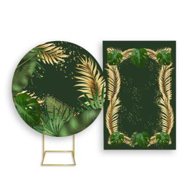 Imagem de Painel De Festa Redondo 1,50x1,50 + Painel Vertical 1,50x2,20 - Tropic