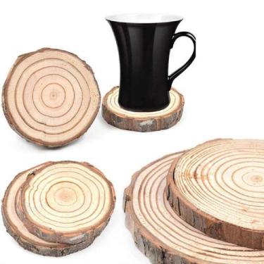 Imagem de 6 Porta Copos Rústico Bolacha Suporte de Madeira Decoração - Floripa