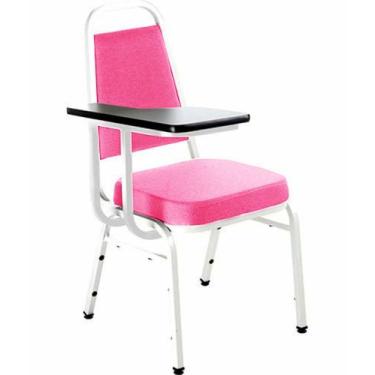 Imagem de Cadeira Universitária Empilhável Linha Hotel Plus Rosa - Design Office