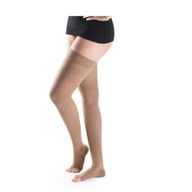 Imagem de Meia 7/8 Basic 972 20-30 MMHG Sigvaris Aberta, Bege, G2