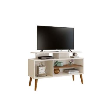 Imagem de Rack Lyon 1.1 Off White/Canela - Carmolar Móveis -  Carmolar Móveis 