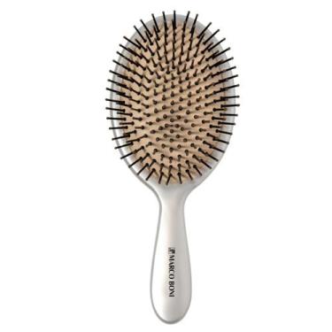 Imagem de Escova De Cabelo Athena Oval Grande Uso Diário Marco Boni, Prata