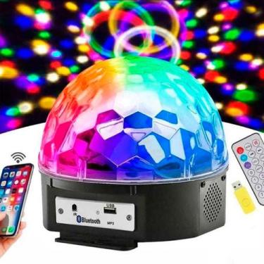 Imagem de Bola de Balada Festa Led Giratória com Bluetooth e Usb - RELET