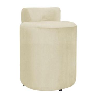 Imagem de Puff Redondo Athenas Notável Suede Cores - DS Estofados, Marfim