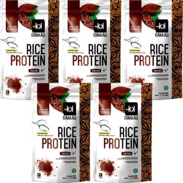 Imagem de Kit 5 Rice Protein Cacau Rakkau 600g Vegano Proteína Arroz