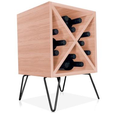 Imagem de Suporte Adega De Vinho Santiago Madeira MDF 12 Garrafas - Preto Jade -