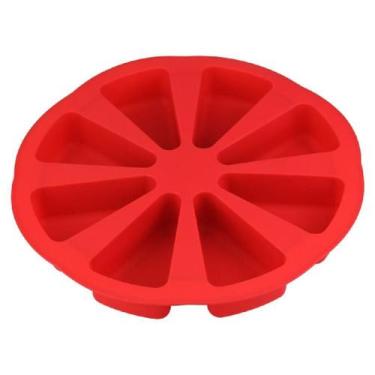Imagem de Forma para Bolos Fatias Separadas em Silicone Vermelha - Clink