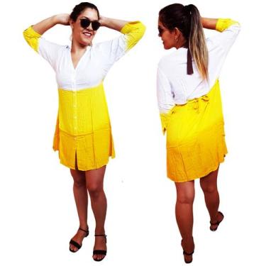 Imagem de Bata Blusão Saida De Praia Aberta De Botão Manga M G e GG - Neha, Amar