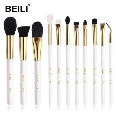 Imagem de Kit Pincéis De Maquiagem Profissional Blush Sobrancelha 11 PÇS  - ElaS