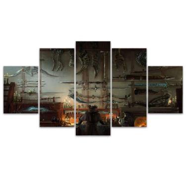 Imagem de Quadro Decorativo Mosaico MDF Bloodborne Armas 115x60cm - EMPIRE GAMER
