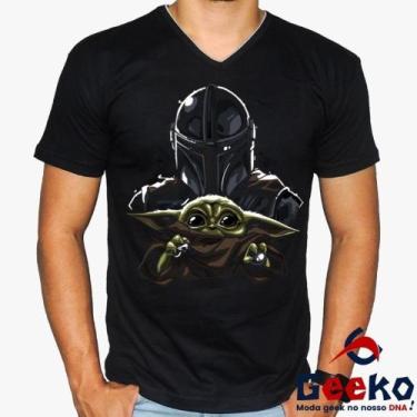 Imagem de Camiseta Star Wars 100% Algodão The Mandalorian Baby Yoda Grogu Geeko,