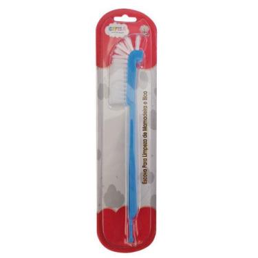 Imagem de Escova Para Limpeza de Mamadeira Com Limpador de bico - CEFISA, Azul