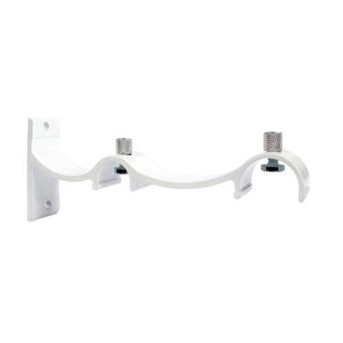 Imagem de Suporte Duplo Alumínio Perfil Invertido Para Varão Wave 28mm BRANCO - 
