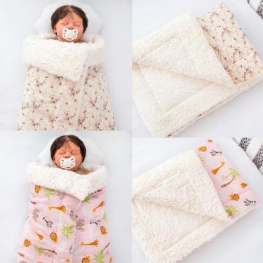 Imagem de Kit de 2 Mantas Cobertor Bebê e Infantil para Menina com Sherpa - Pand