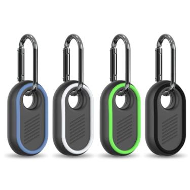 Imagem de BIQIRE Capa para Galaxy Smart Tag 2 [pacote com 4], suporte de silicone macio para SmartTag 2, proteção total para Galaxy Smart Tag 2, capa para crianças, coleira de cachorro, bagagem, roupas para