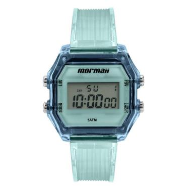 Imagem de Relógio Mormaii Feminino Ref: Mo05623/8n Digital Retangular Azul Translúcido