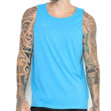 Imagem de Camiseta Masculina Regata Algodão - Vesttuario, G, Azul turquesa água