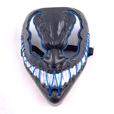 Imagem de Máscara Led Venom Aranha Festa Carnaval Cosplay Halloween - MHR, Azul