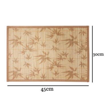 Imagem de Jogo Americano Esteira Bambu Jantar 45x30cm 4Pçs Cru Floral - Mimo Sty