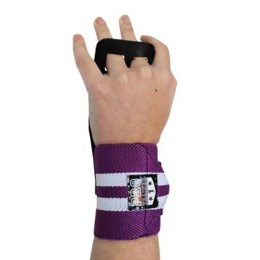 Imagem de Grip com munhequeira Roxo com Branco Protetor Mão - Pro Trainer, G