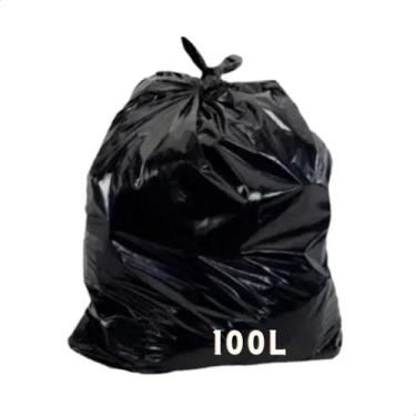 Imagem de Saco de Lixo Preto 100 Litros com 100 unidades suporta 10 kg - Sunset