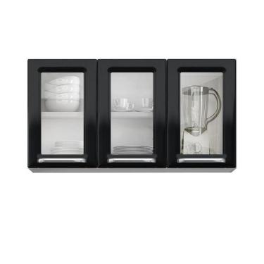 Imagem de Armario Aéreo 3 Portas c/ Vidro Luce - Itatiaia - Móveis Itatiaia, Pre