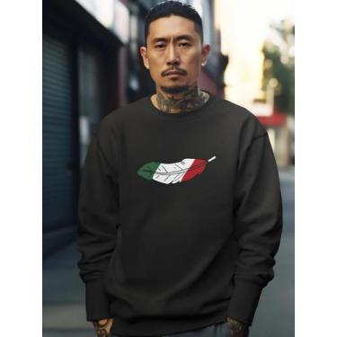 Imagem de Blusa De Frio Moletom Masculino Sem Capuz Careca Flanelado Algodão Pen