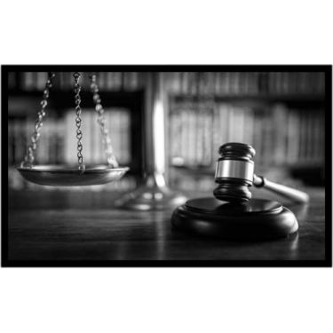 Imagem de Quadro Decorativo Direito Advogados Martelo Balança Lei Escritórios Qu