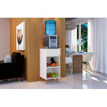 Imagem de Balcão / Fruteira Para Bebedouro FE Estilo Retrô Com Gaveta Cor Branco