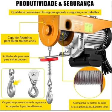 Imagem de Talha Eletrica 12M 400-800kG 220v - NAKAZAKI